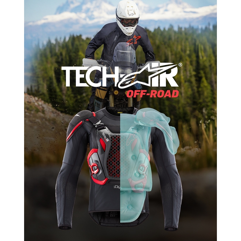 Airbag vest Alpinestars TECH-AIR®OFF-ROAD süsteem must-punane