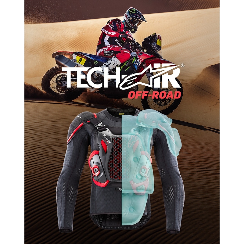 Airbag vest Alpinestars TECH-AIR®OFF-ROAD süsteem must-punane