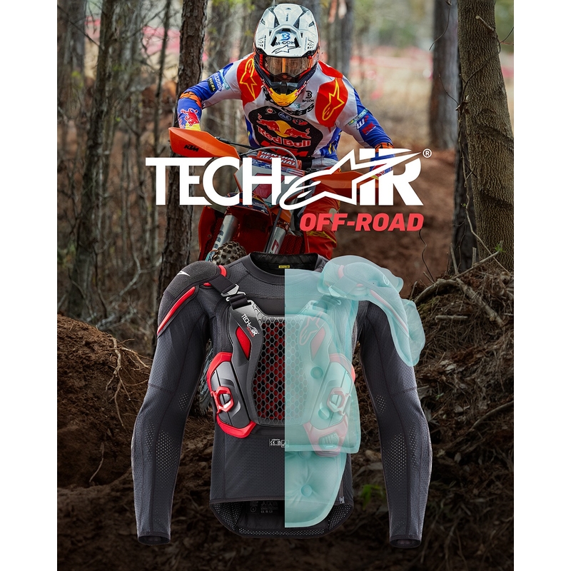 Airbag vest Alpinestars TECH-AIR®OFF-ROAD süsteem must-punane