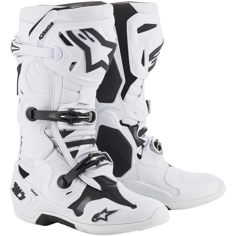 Mootorrattasaapad Alpinestars Tech 10 valge - kvaliteet II allahindlus