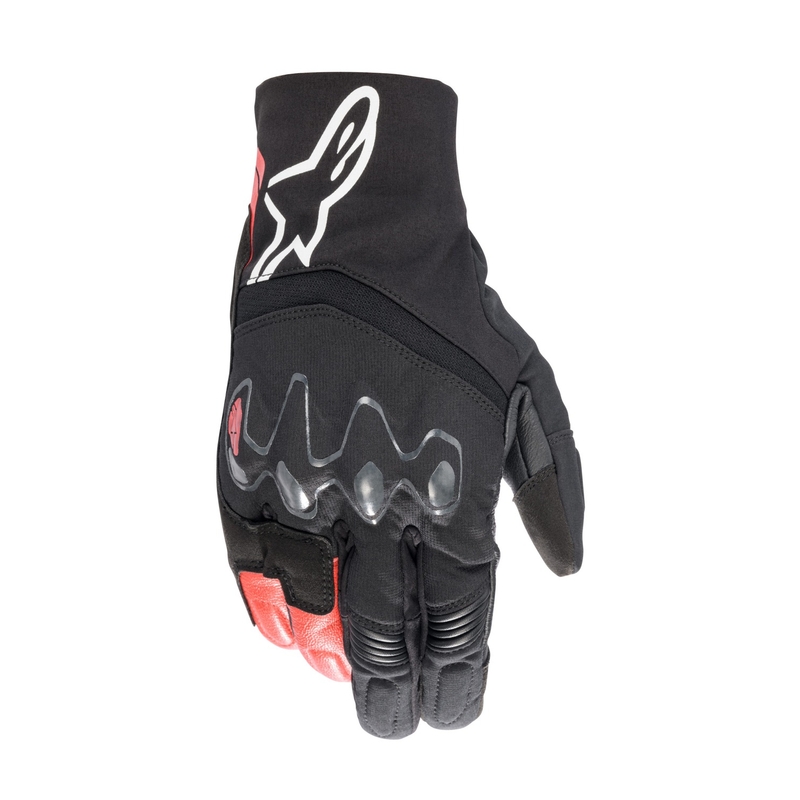 Alpinestars Hyde XT Drystar mustad ja punased mootorratta kindad