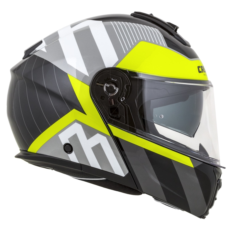 Cassida Modulo 2.1 Profile flip-up mootorratta kiiver valge-must-fluo kollane-hall