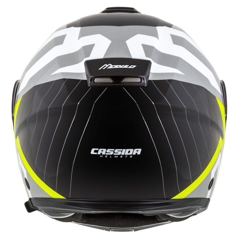 Cassida Modulo 2.1 Profile flip-up mootorratta kiiver valge-must-fluo kollane-hall