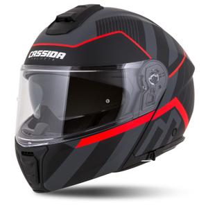 Cassida Modulo 2.1 Profile flip-up mootorratta kiiver matt must-hall-punane