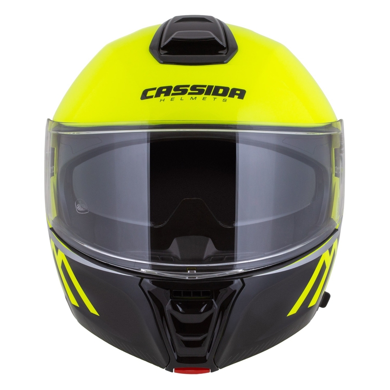 Cassida Modulo 2.1 Compass fluo kollane-must-hõbedane-punane mootorratta kiiver.