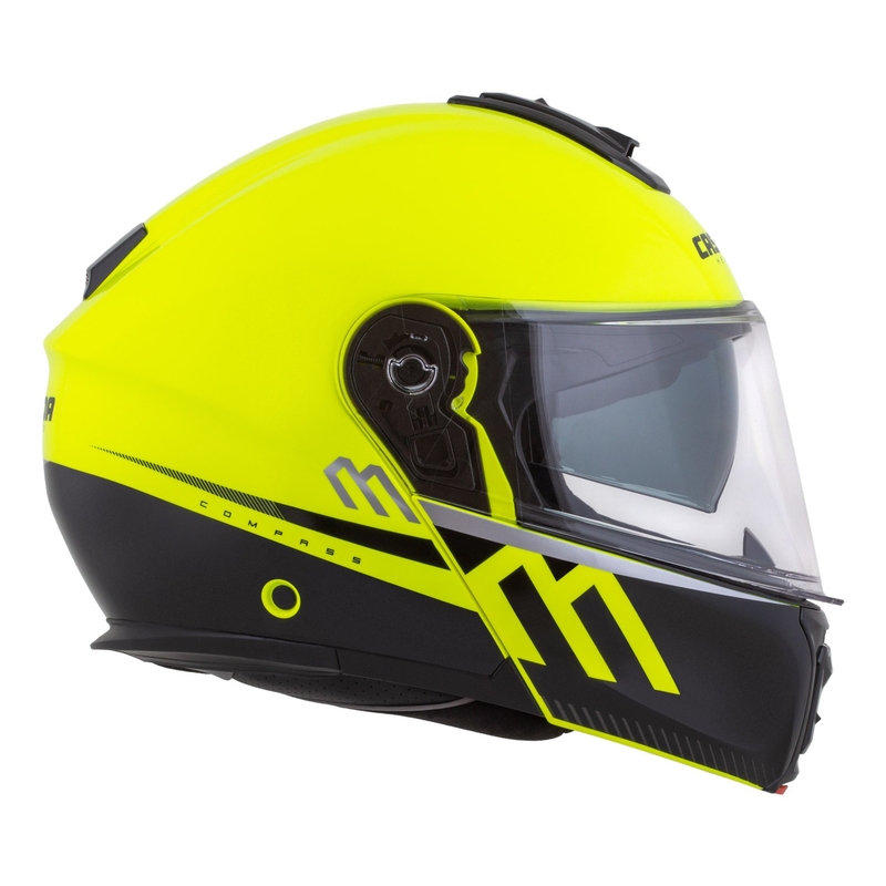 Cassida Modulo 2.1 Compass fluo kollane-must-hõbedane-punane mootorratta kiiver.