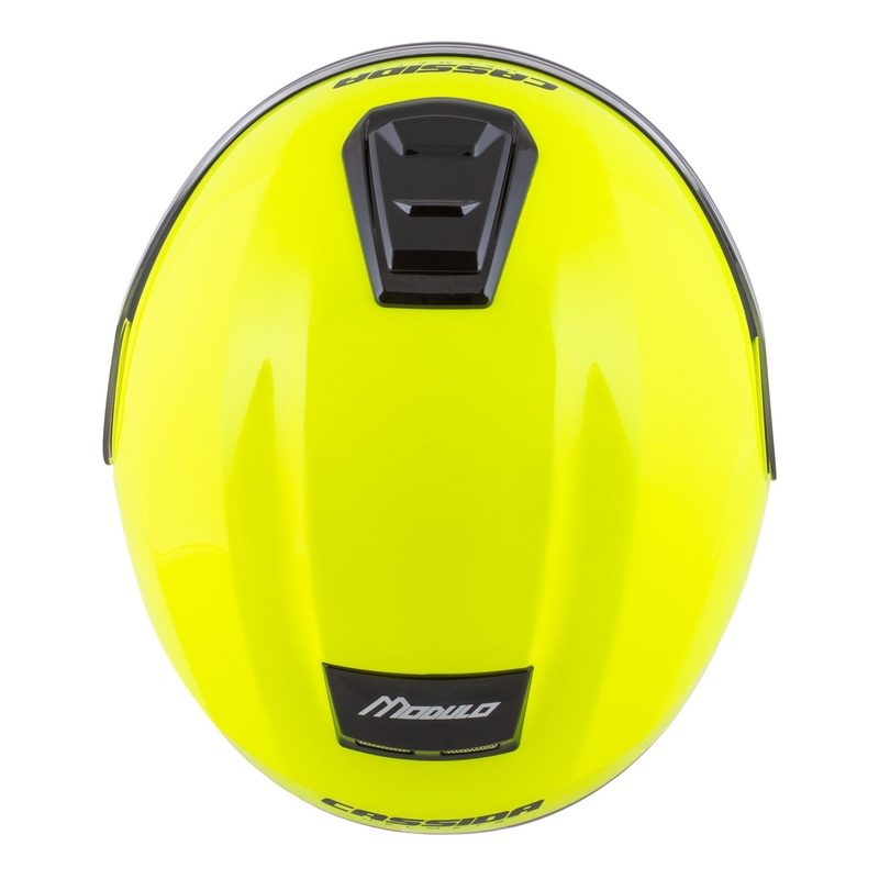 Cassida Modulo 2.1 Compass fluo kollane-must-hõbedane-punane mootorratta kiiver.