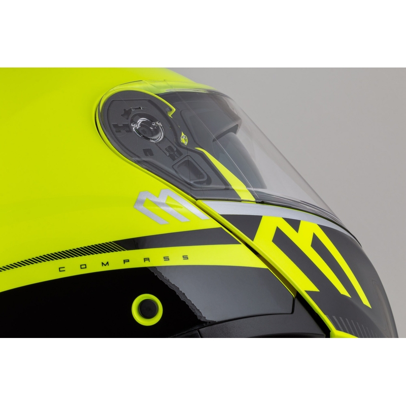 Cassida Modulo 2.1 Compass fluo kollane-must-hõbedane-punane mootorratta kiiver.