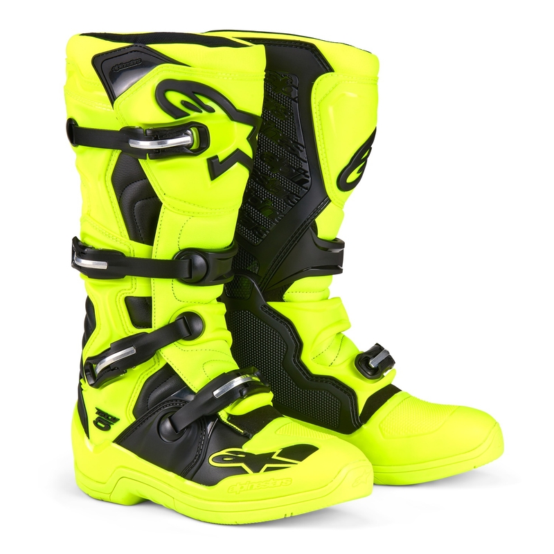 Alpinestars Tech 5 fluo kollane-mustad mootorrattasaapad