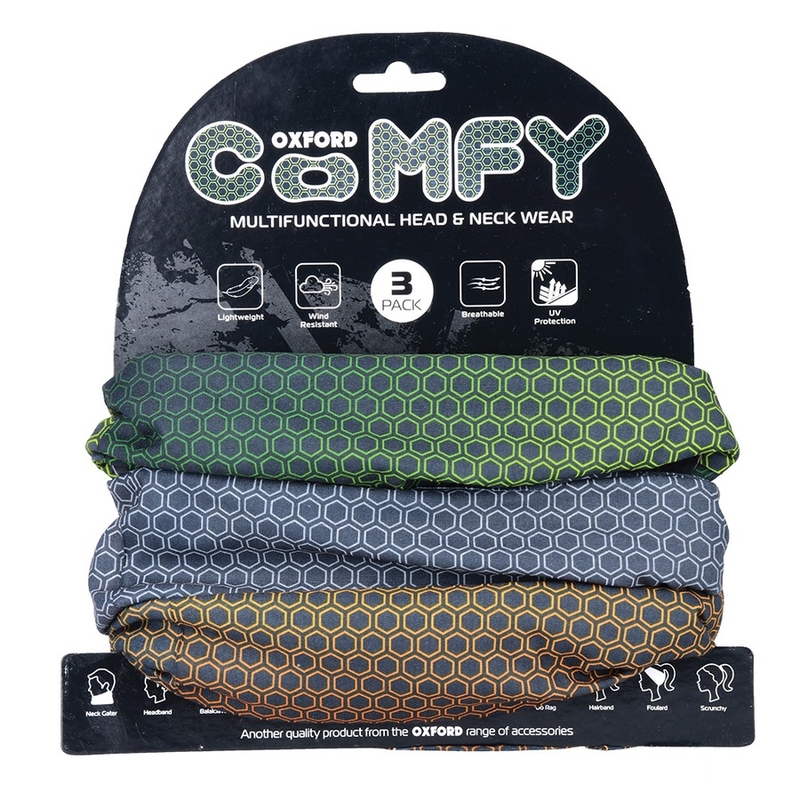 Multifunkční šátky na motorku Oxford Comfy Narceous 3 ks