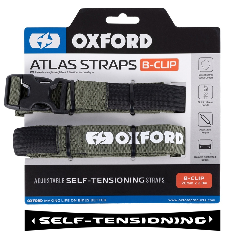 Oxford Atlas B-Clip pagasirihmad 2 tk roheline 26 mm x 2 m