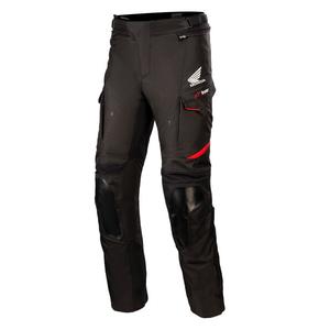 Alpinestars Andes Drystar Honda Collection mustad ja punased mootorratta püksid