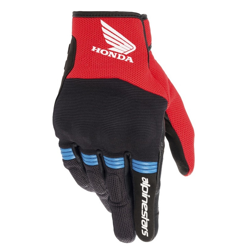 Alpinestars Copper Honda mootorratta kindad must-punase-sinise kollektsiooniga