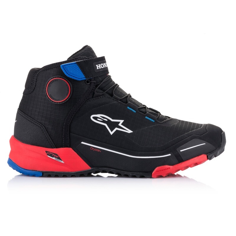 Alpinestars CR-X Drystar Honda Collection Must-Punane-Sinine mootorratta saapad