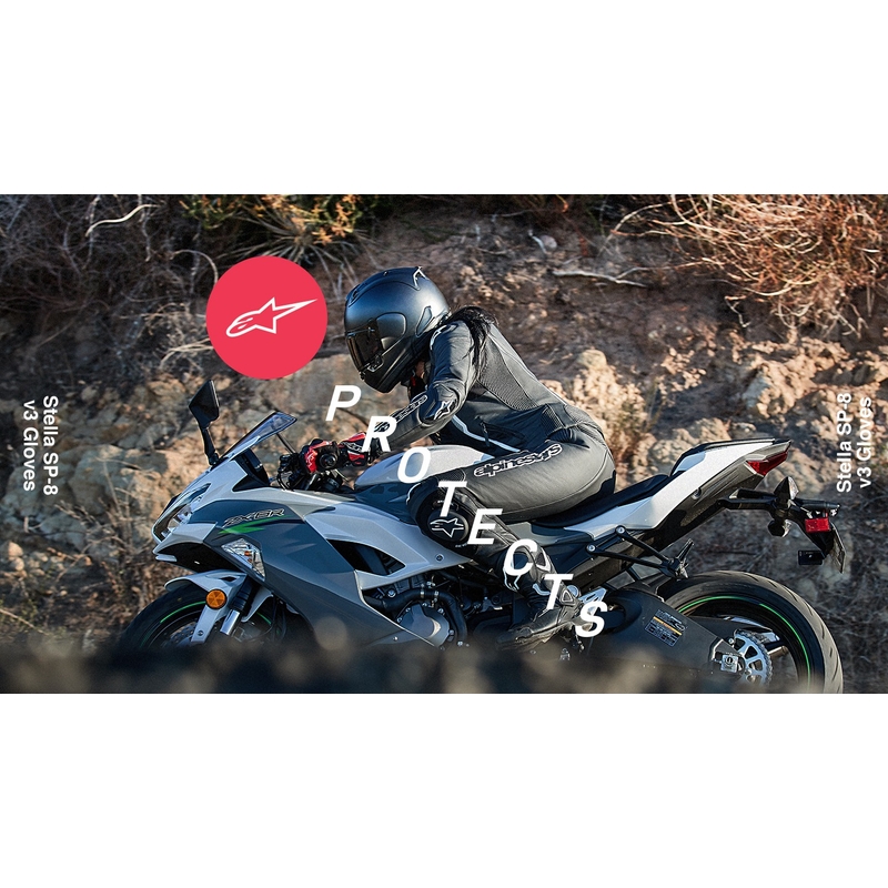 Alpinestars SP-8 naiste mootorratta kindad must-valged