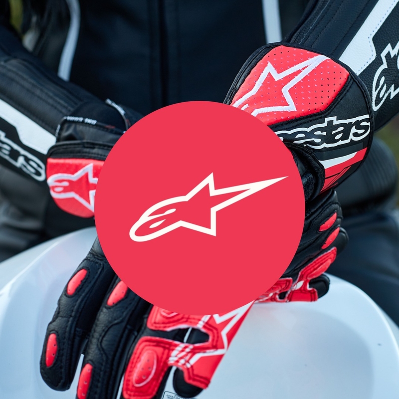 Alpinestars SP-8 naiste mootorratta kindad mustad, valged ja roosad
