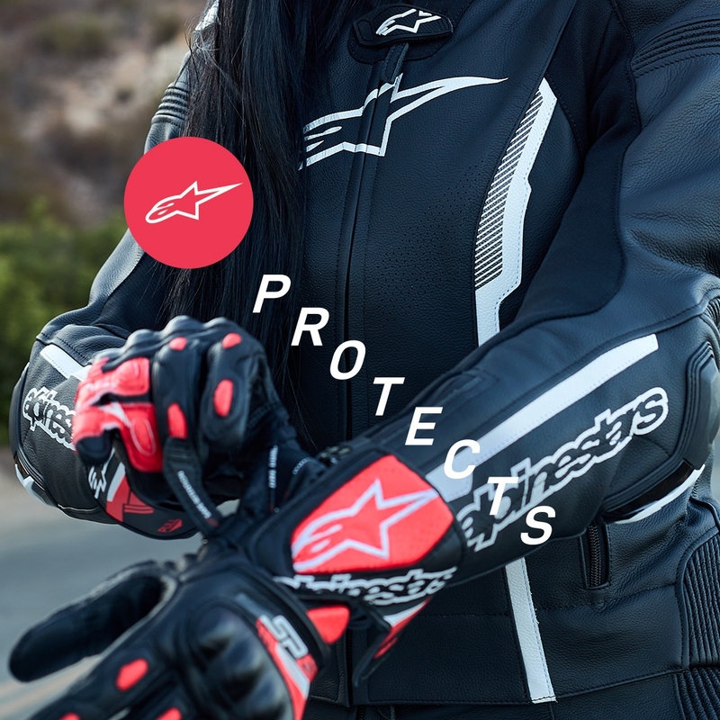 Alpinestars SP-8 naiste mootorratta kindad mustad, valged ja roosad