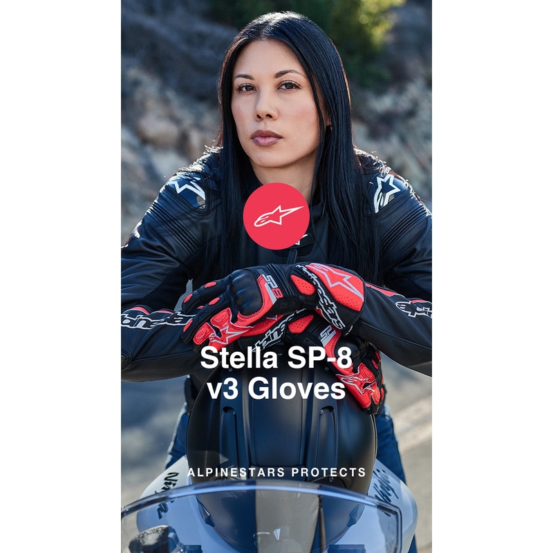 Alpinestars SP-8 naiste mootorratta kindad mustad, valged ja roosad