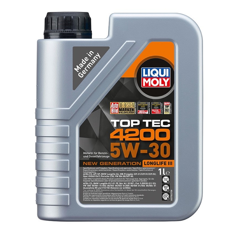 LIQUI MOLY Top Tec 4200 5W-30 uue põlvkonna 1 l sünteetiline mootoriõli