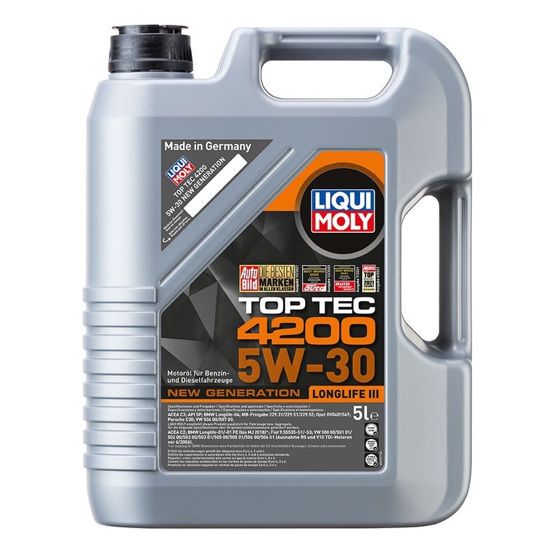 LIQUI MOLY Top Tec 4200 5W-30 uue põlvkonna 5 l sünteetiline mootoriõli