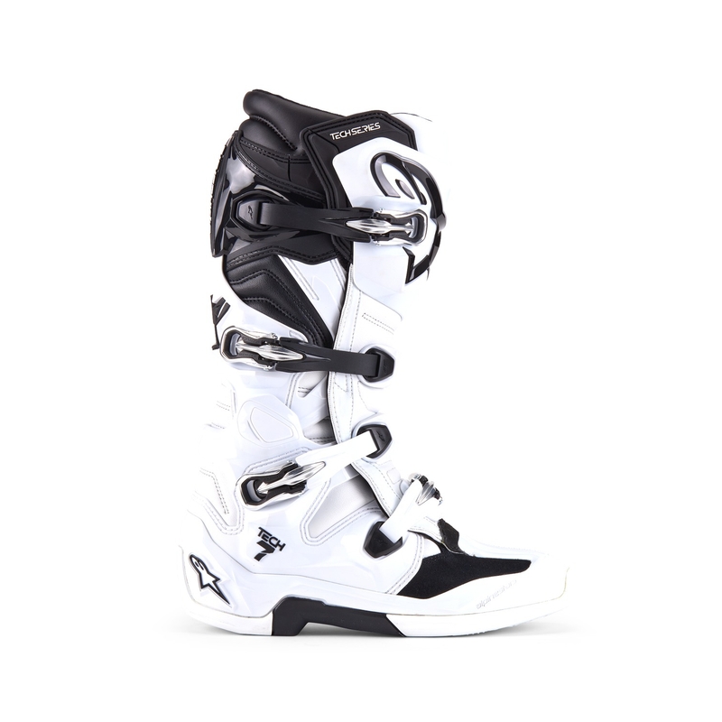 Alpinestars Tech 7 mootorratta saapad must-valge