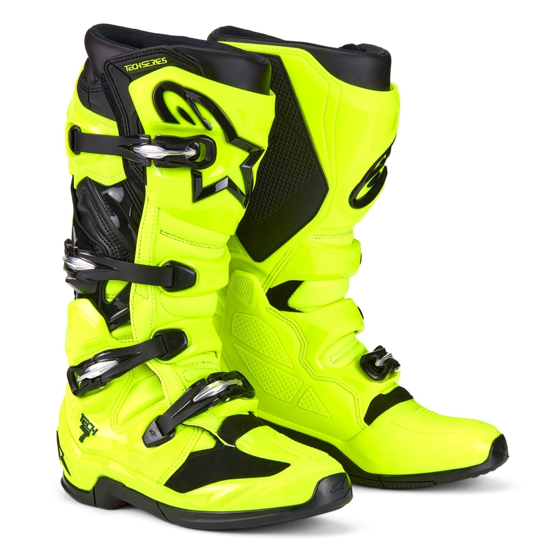 Alpinestars Tech 7 fluo kollane-mustad mootorrattasaapad