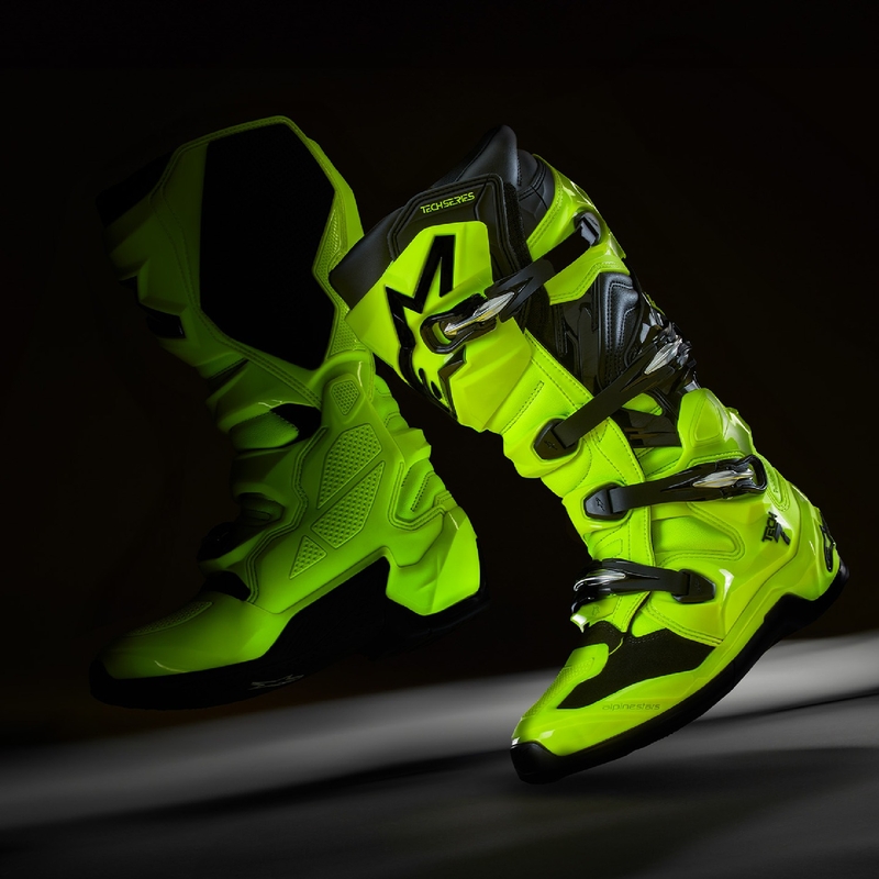 Alpinestars Tech 7 fluo kollane-mustad mootorrattasaapad