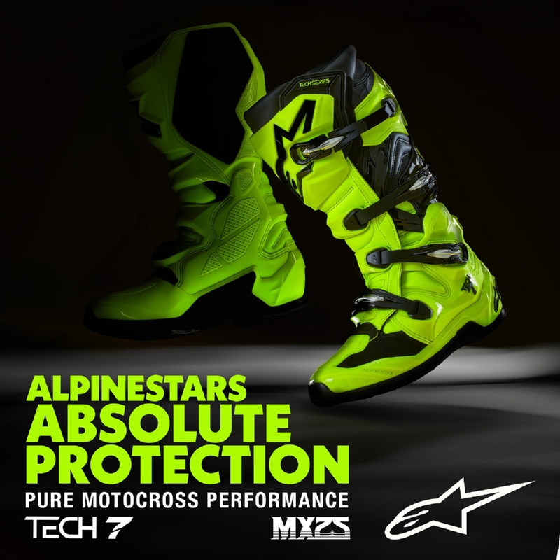 Alpinestars Tech 7 fluo kollane-mustad mootorrattasaapad
