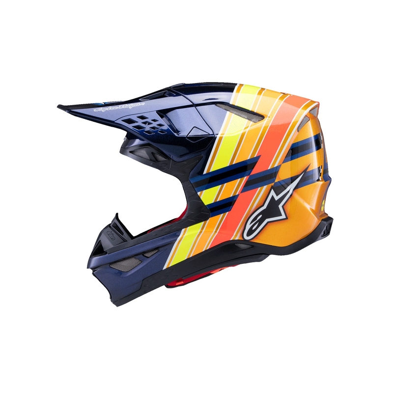 Alpinestars Supertech S-M10 motokrossikiiver TROY LEE DESIGNS pärlmuttersinine-fluooranž-kollane-punane