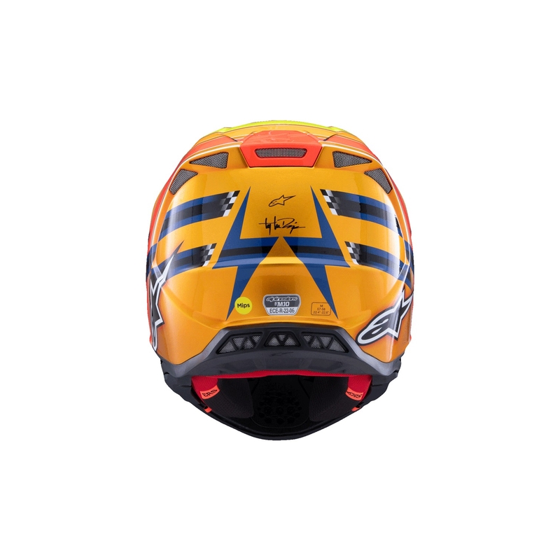Alpinestars Supertech S-M10 motokrossikiiver TROY LEE DESIGNS pärlmuttersinine-fluooranž-kollane-punane