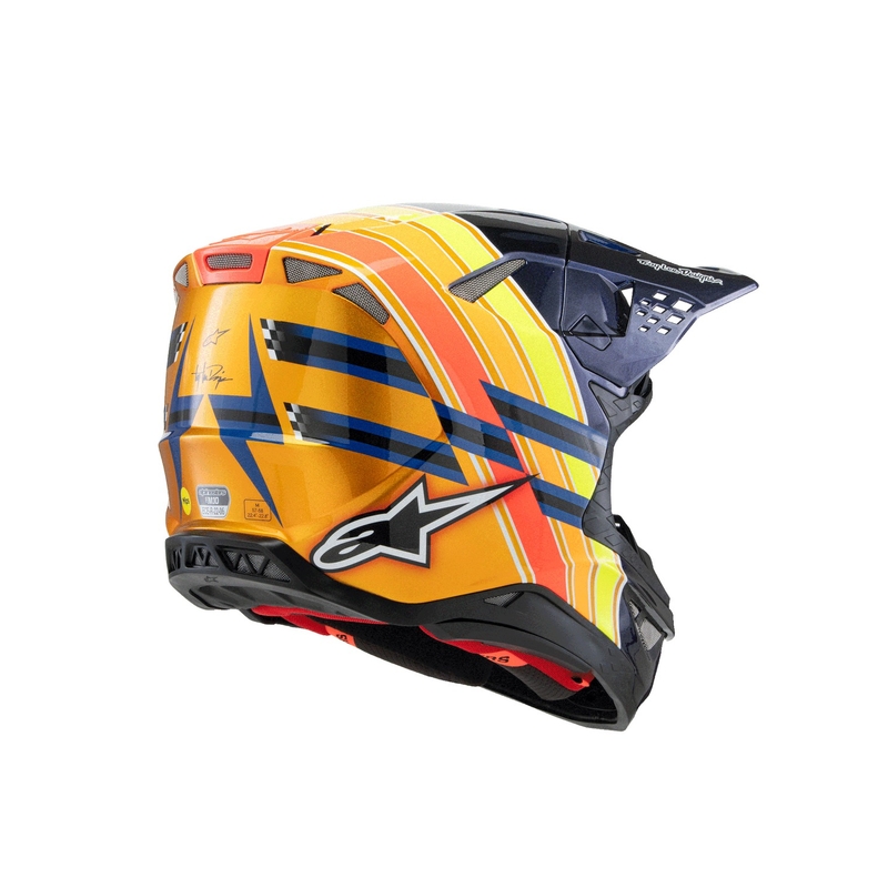 Alpinestars Supertech S-M10 motokrossikiiver TROY LEE DESIGNS pärlmuttersinine-fluooranž-kollane-punane