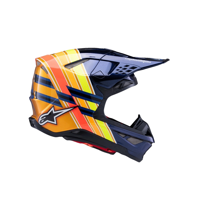 Alpinestars Supertech S-M10 motokrossikiiver TROY LEE DESIGNS pärlmuttersinine-fluooranž-kollane-punane