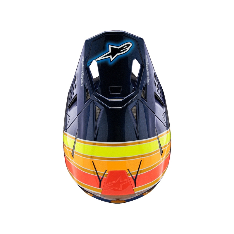 Alpinestars Supertech S-M10 motokrossikiiver TROY LEE DESIGNS pärlmuttersinine-fluooranž-kollane-punane