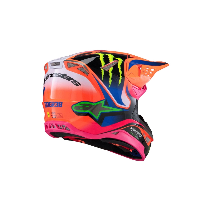 Alpinestars Supertech S-M10 motokrossikiiver HAIDEN DEEGAN fluo oranž-lilla-roosa-roosa-roheline