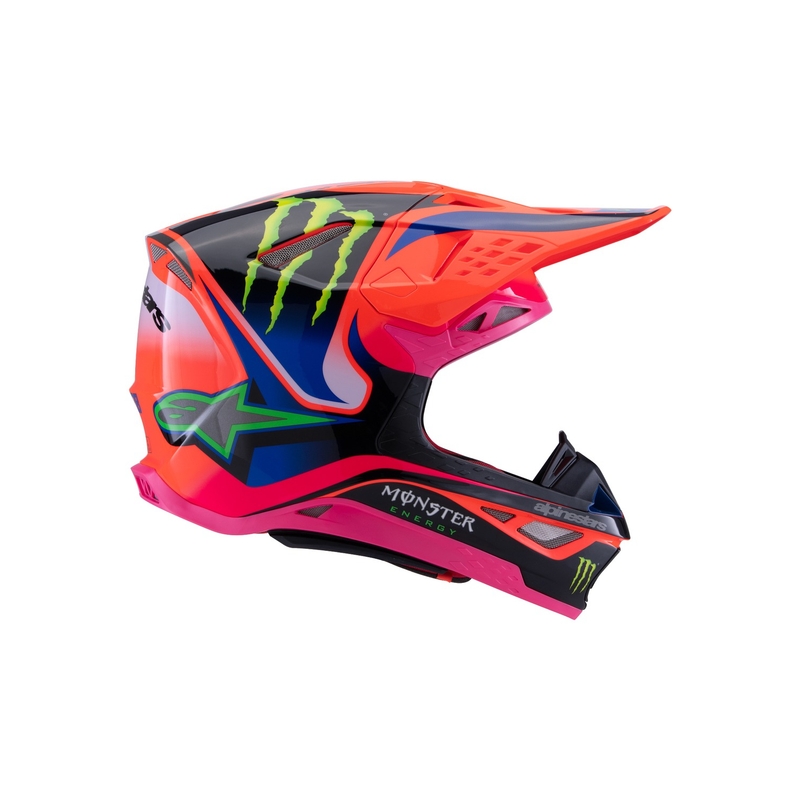 Alpinestars Supertech S-M10 motokrossikiiver HAIDEN DEEGAN fluo oranž-lilla-roosa-roosa-roheline