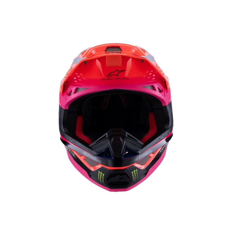 Alpinestars Supertech S-M10 motokrossikiiver HAIDEN DEEGAN fluo oranž-lilla-roosa-roosa-roheline