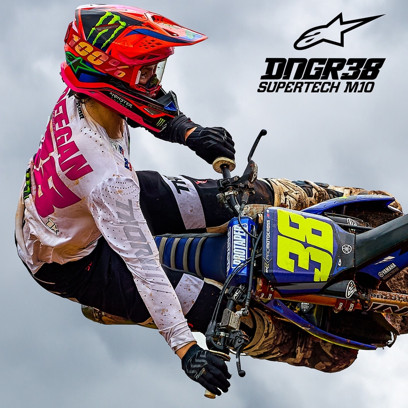 Alpinestars Supertech S-M10 motokrossikiiver HAIDEN DEEGAN fluo oranž-lilla-roosa-roosa-roheline