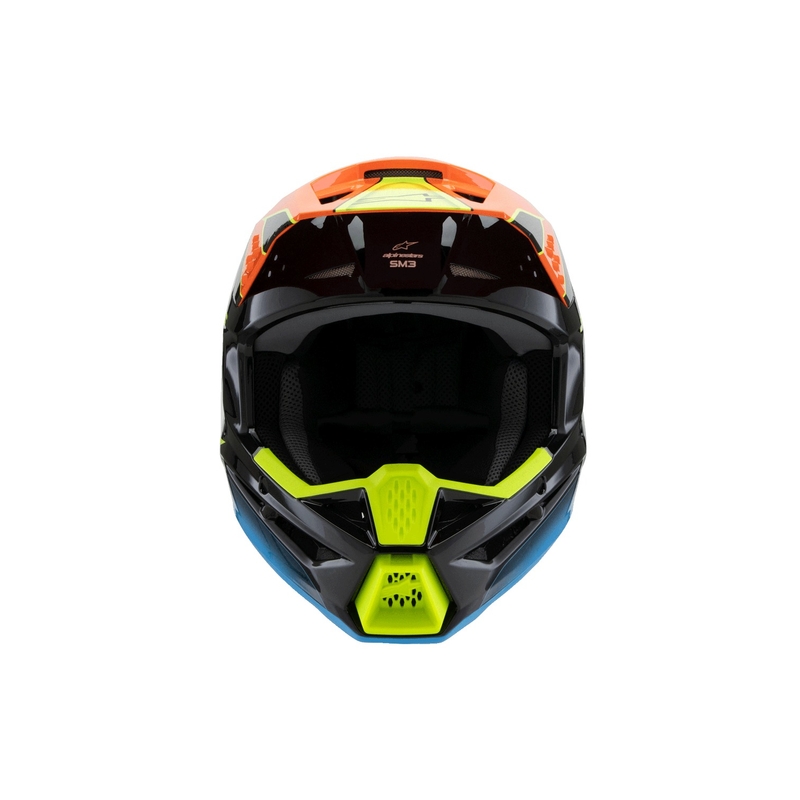 Laste motokrossikiiver Alpinestars S-M3 FRAY must-fluororanž-fluorokollane-türkiissinine