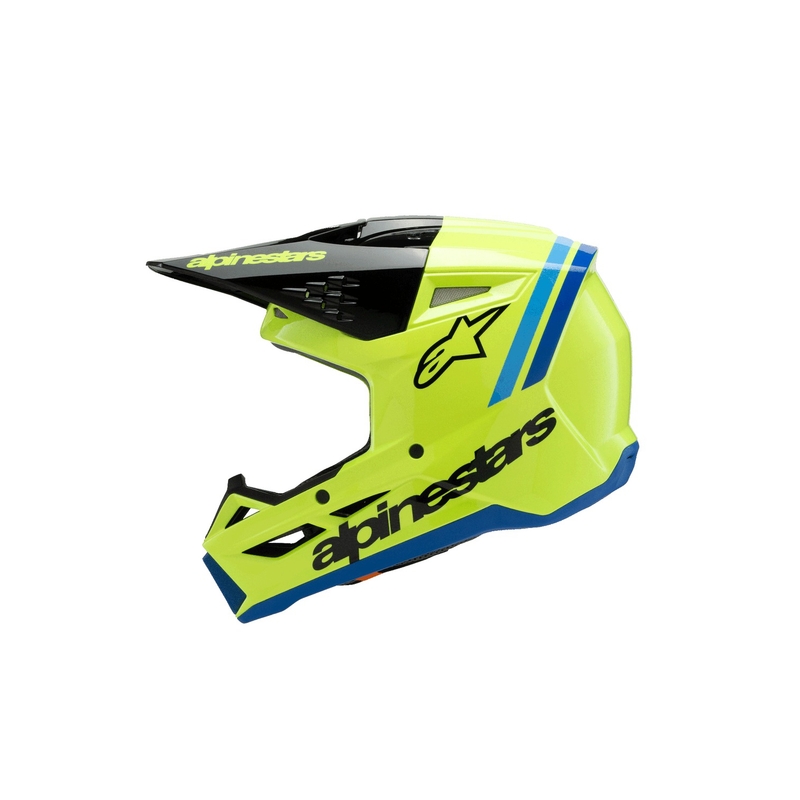 Laste motokrossikiiver Alpinestars S-M3 RADIUM fluo kollane-must-sinine