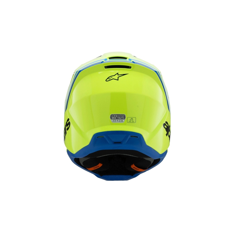 Laste motokrossikiiver Alpinestars S-M3 RADIUM fluo kollane-must-sinine