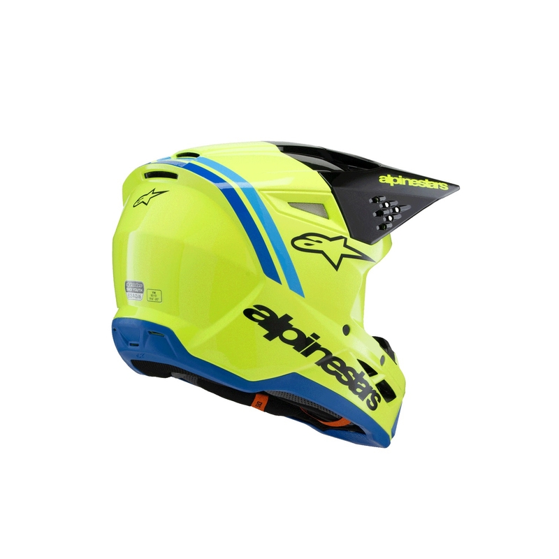 Laste motokrossikiiver Alpinestars S-M3 RADIUM fluo kollane-must-sinine