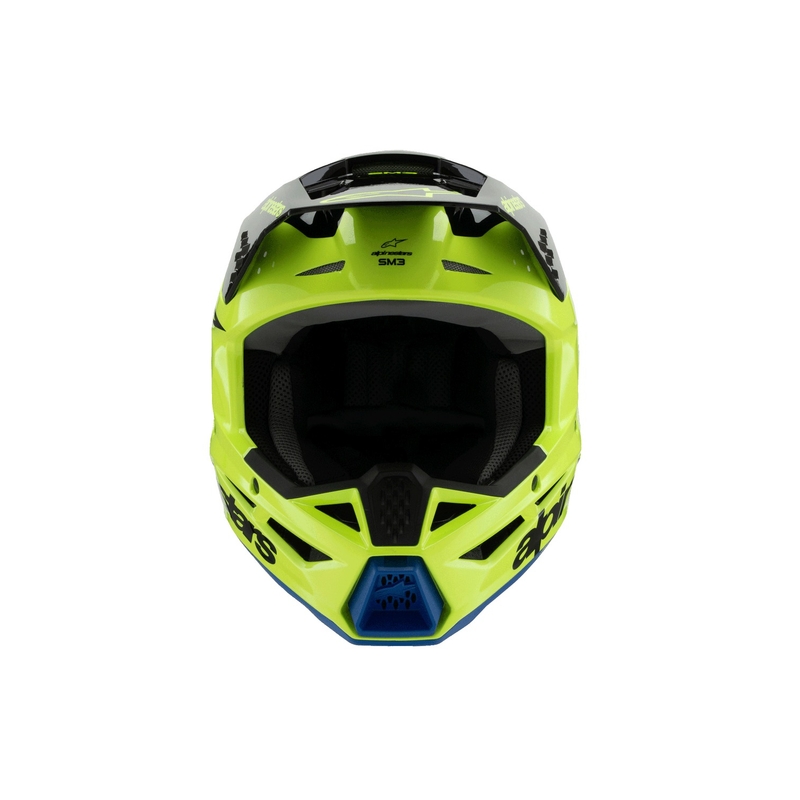 Laste motokrossikiiver Alpinestars S-M3 RADIUM fluo kollane-must-sinine
