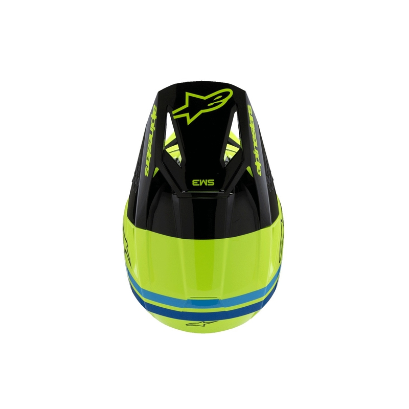 Laste motokrossikiiver Alpinestars S-M3 RADIUM fluo kollane-must-sinine