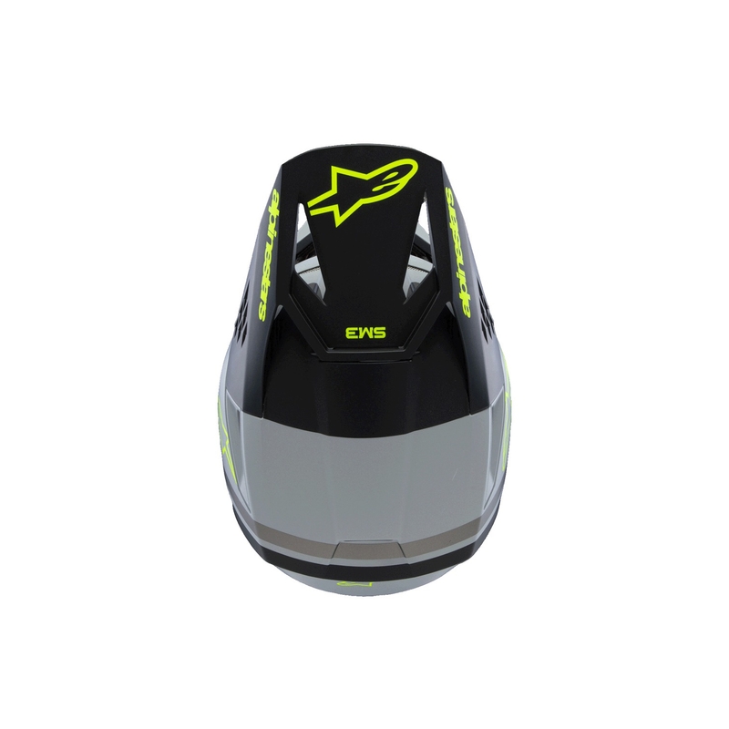 Laste motokrossikiiver Alpinestars S-M3 RADIUM matt hall-fluo kollane-must