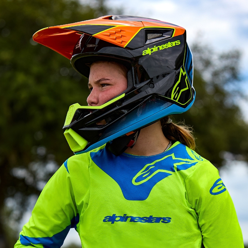 Laste motokrossikiiver Alpinestars S-M3 RADIUM matt hall-fluo kollane-must