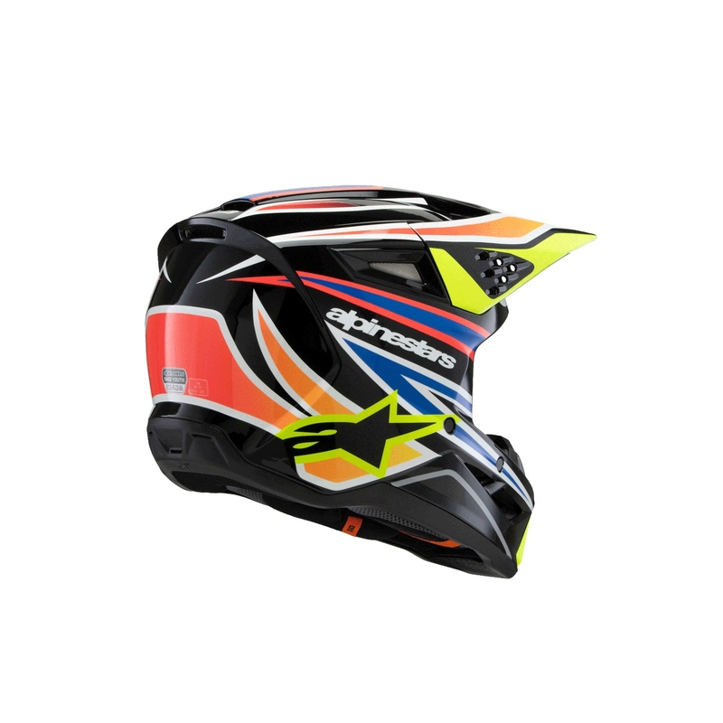 Alpinestars S-M3 WURX laste motokrossikiiver must-fluo kollane-sinine-punane