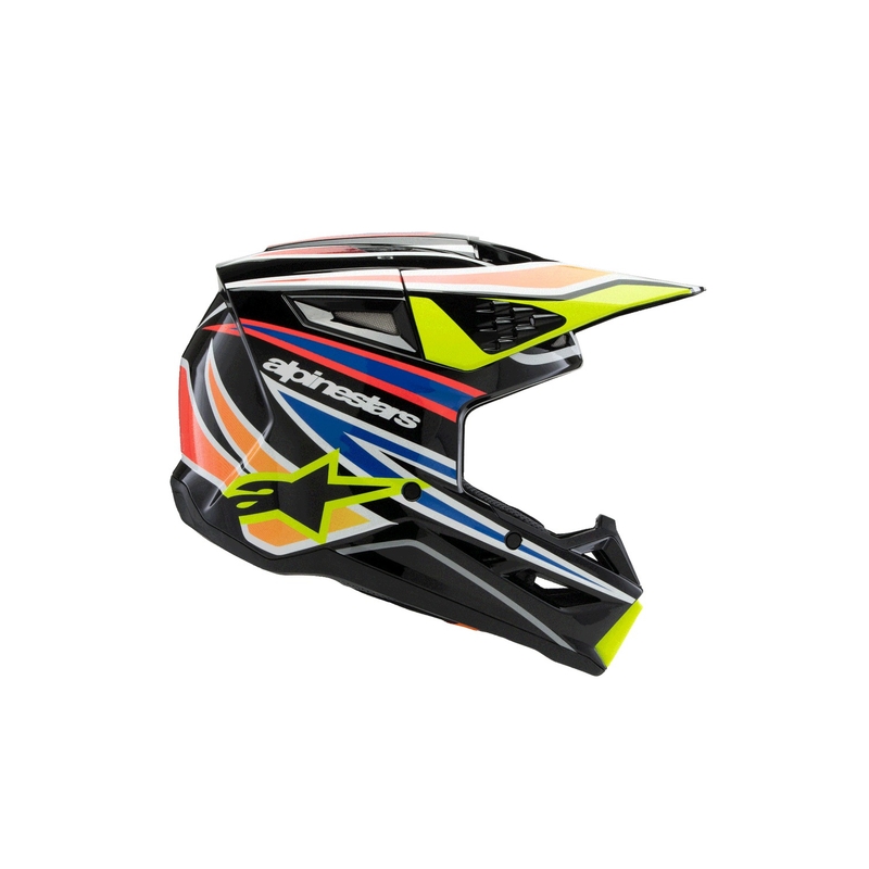 Alpinestars S-M3 WURX laste motokrossikiiver must-fluo kollane-sinine-punane