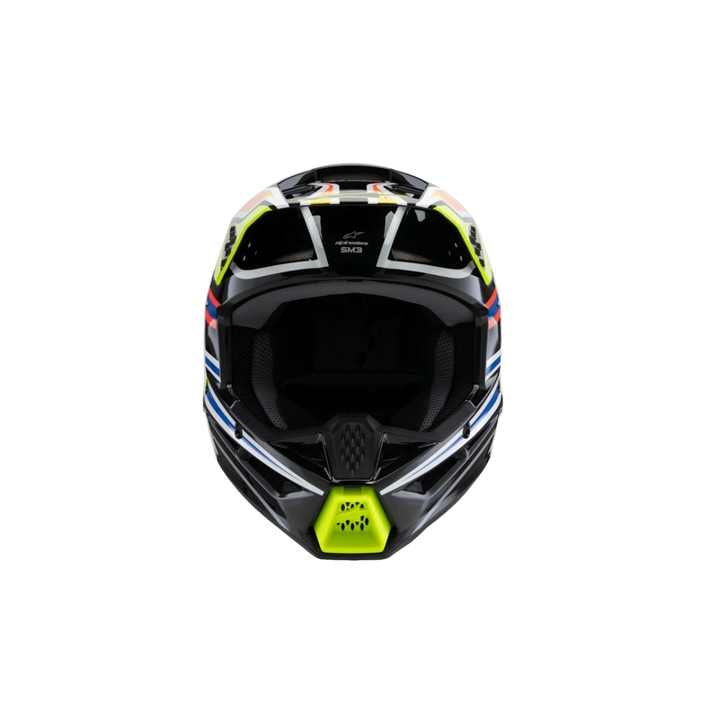 Alpinestars S-M3 WURX laste motokrossikiiver must-fluo kollane-sinine-punane