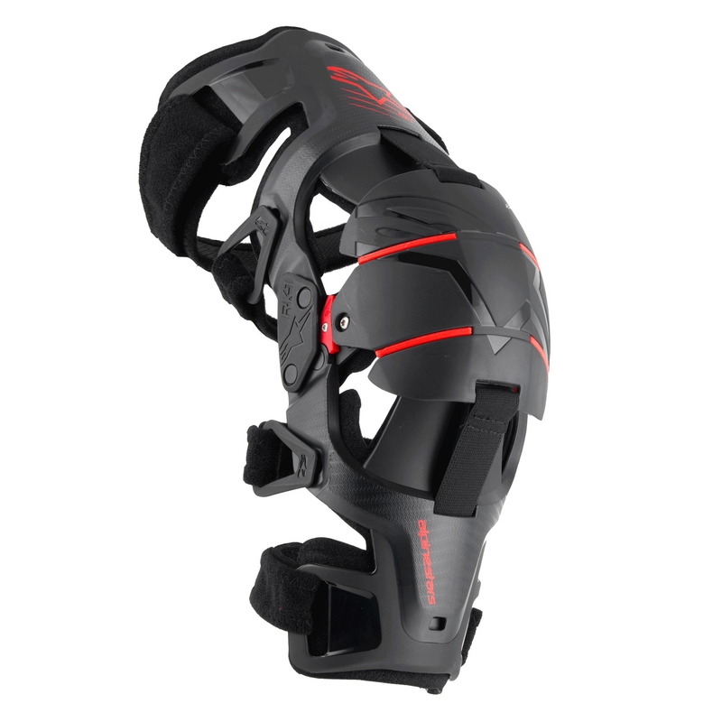 Alpinestars RK-1 Plasma mustad ja punased põlvekaitsmed