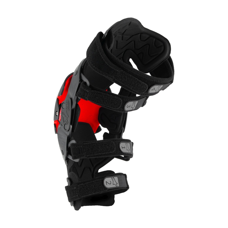 Alpinestars RK-1 Plasma mustad ja punased põlvekaitsmed